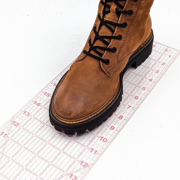 Paul Green Women Brown Leather Lace-up Festival Combat Boots size 7.5US AUS 5 - Picture 7 of 10